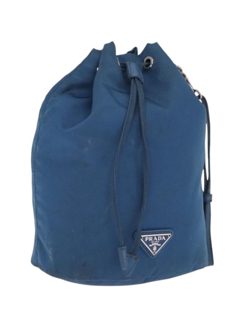 PRADA Purse Pouch Nylon Light Blue Silver